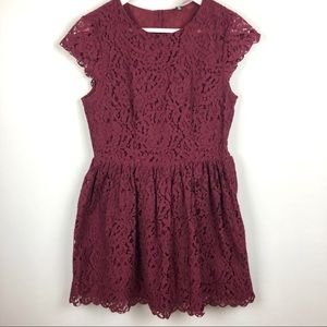 Divided H&M Burgundy Red Lace Dress 8